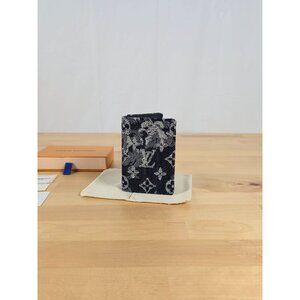 Louis Vuitton Rare Virgil Abloh Monogram Tapestry Pocket Organizer Bleu Leather